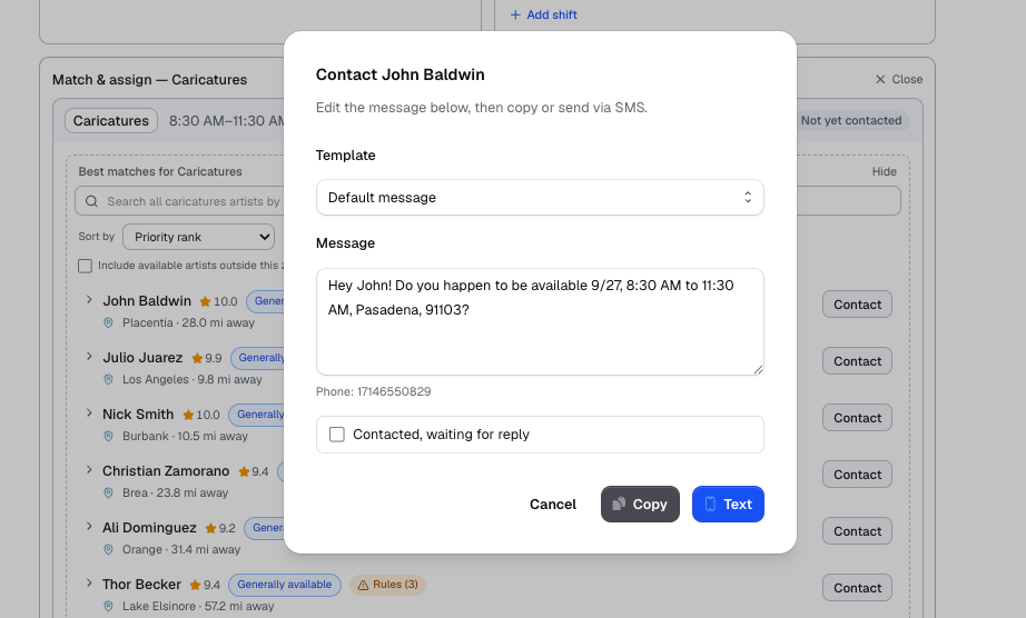 Contact template