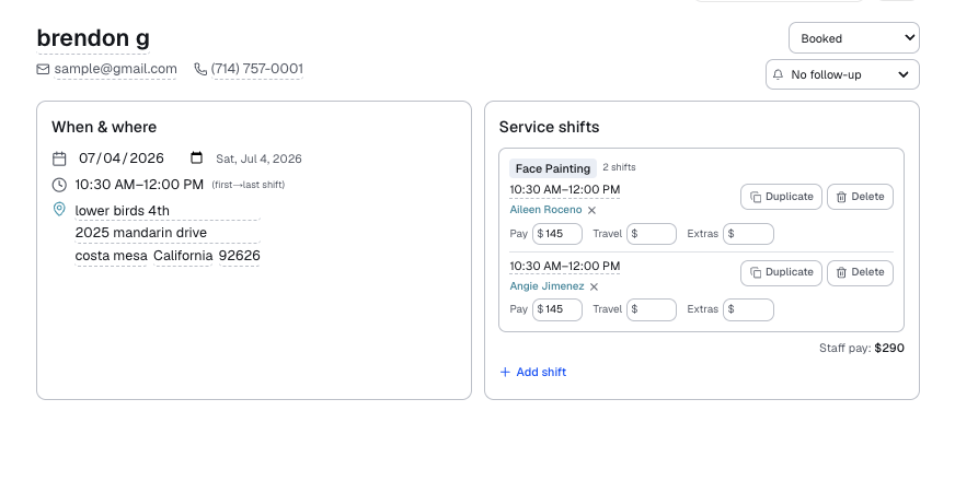 Assign shift with pay