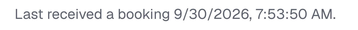 Settings, Booking intake, the Last received a booking line