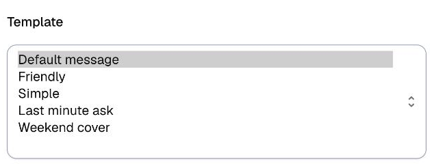 Match & assign, the Template dropdown open in the Contact dialog